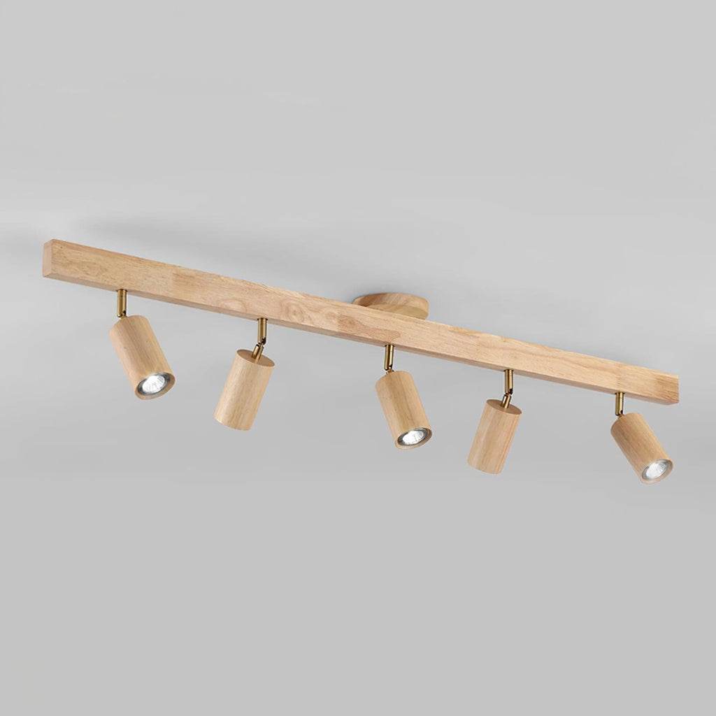 Modern Linear Walnut Wood Ceiling Light for Living Room — Halden Lighting