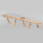 Modern Linear Walnut Wood Ceiling Light for Living Room — Halden Lighting