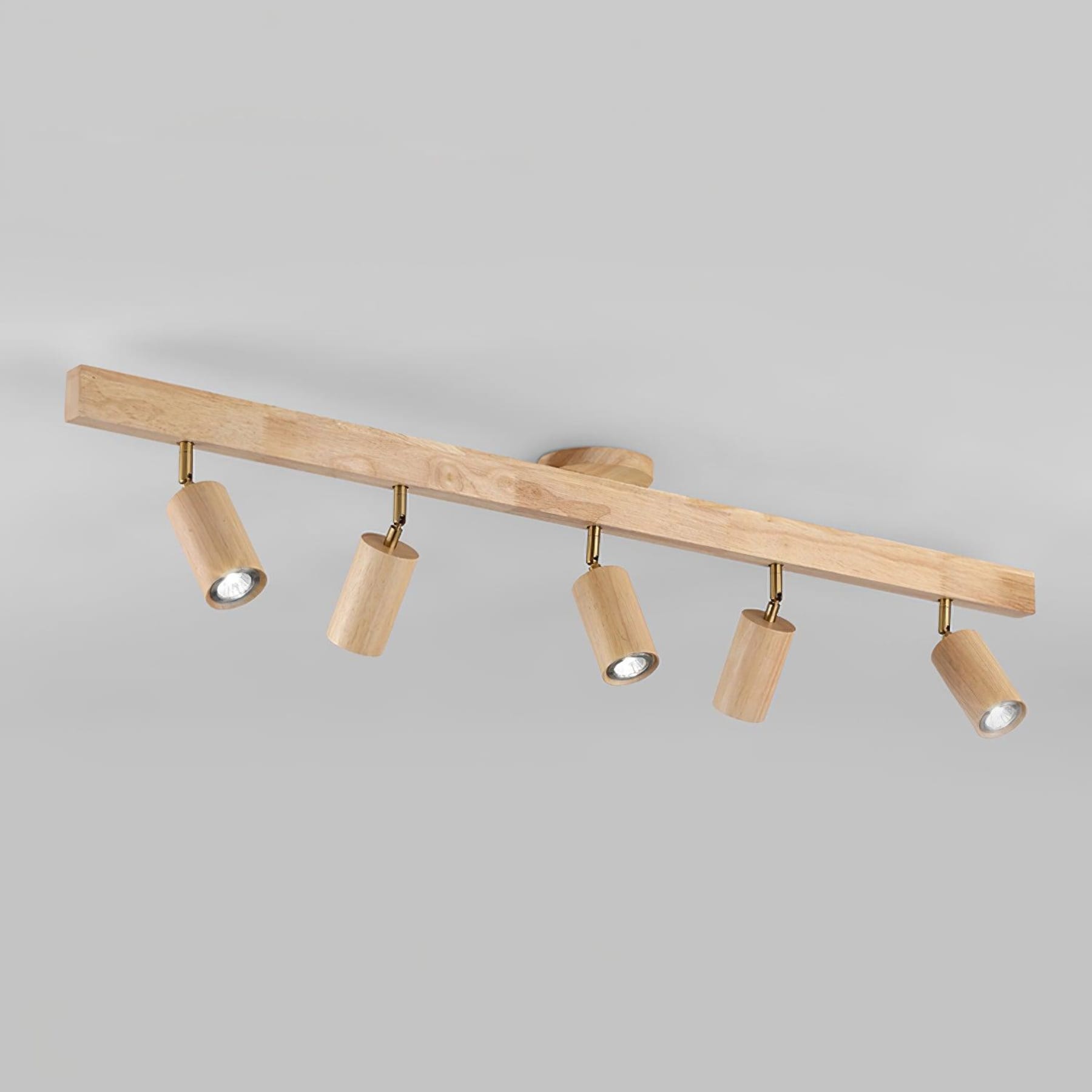 Modern Linear Walnut Wood Ceiling Light for Living Room — Halden Lighting