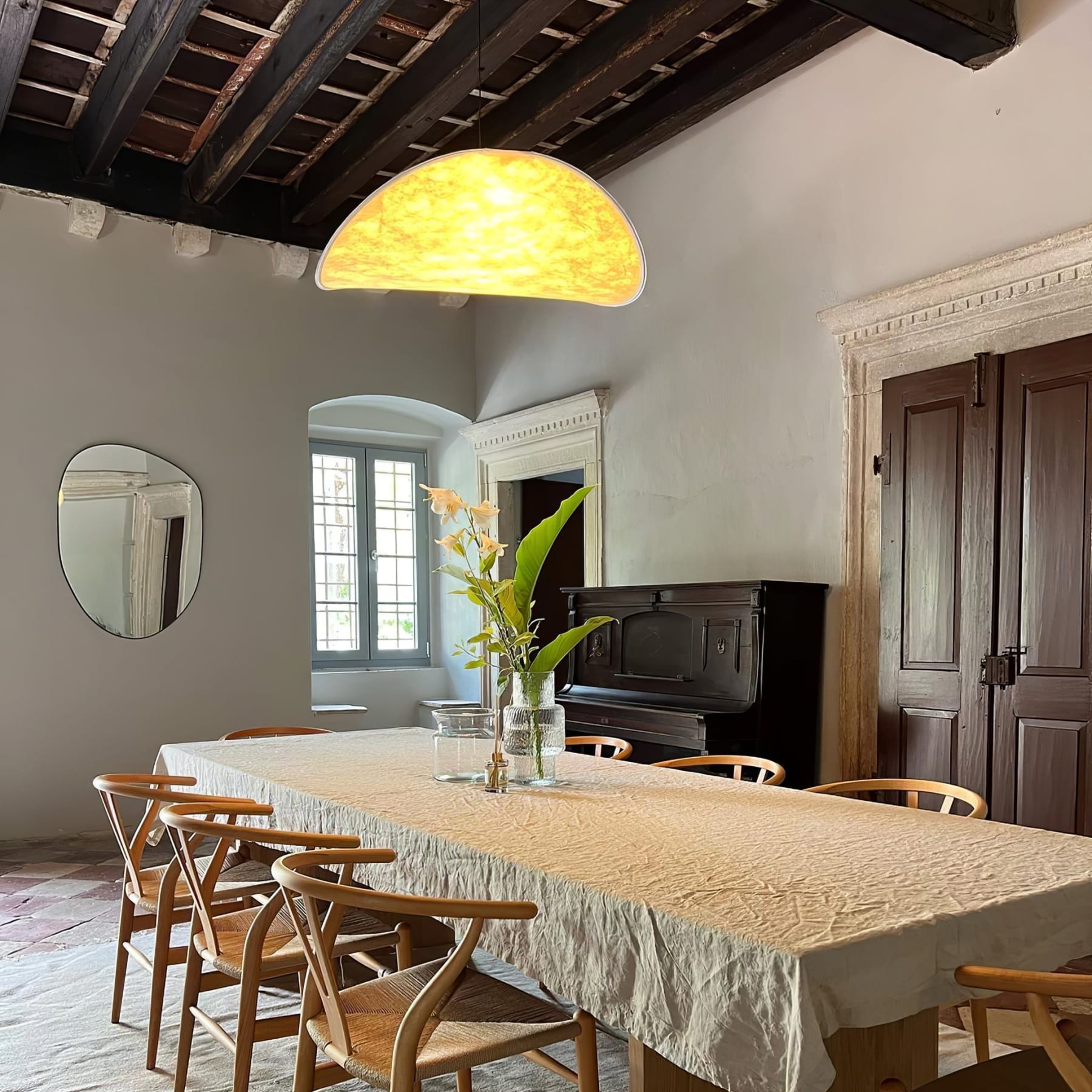 Modern Round Pendant Light With Stepless Dimming — Halden Lighting
