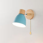 Modern Wood Wall Light With Matte Finish in Blue — Halden Lighting