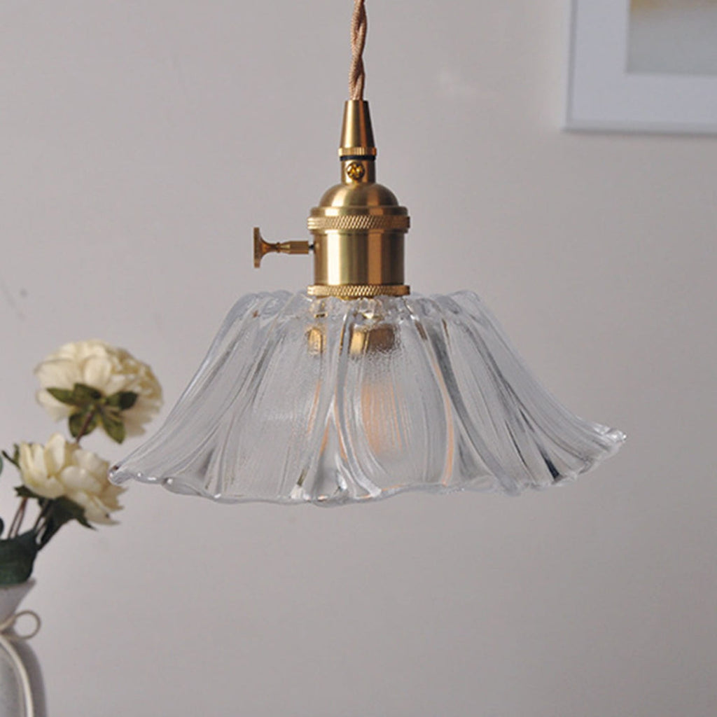 Bohemian Glass Pendant Light With Warm LED Glow in Clear — Halden Lighting