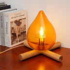 Modern Bamboo and Wood Table Lamp With Warm LED Glow — Halden Lighting