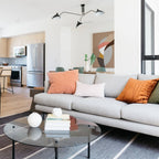 Modern Linear Metal Ceiling Light for Living Room — Halden Lighting