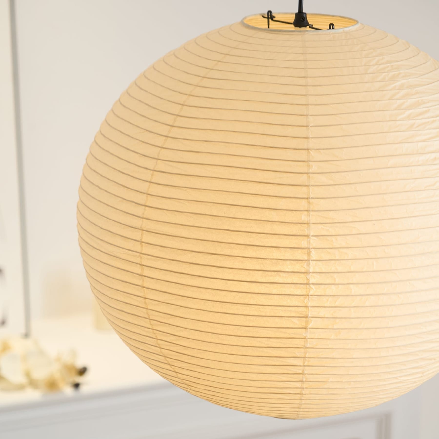 Minimalist Round Lantern Pendant Light With Fabric Shade — Halden Lighting
