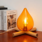 Modern Bamboo and Wood Table Lamp With Warm LED Glow — Halden Lighting