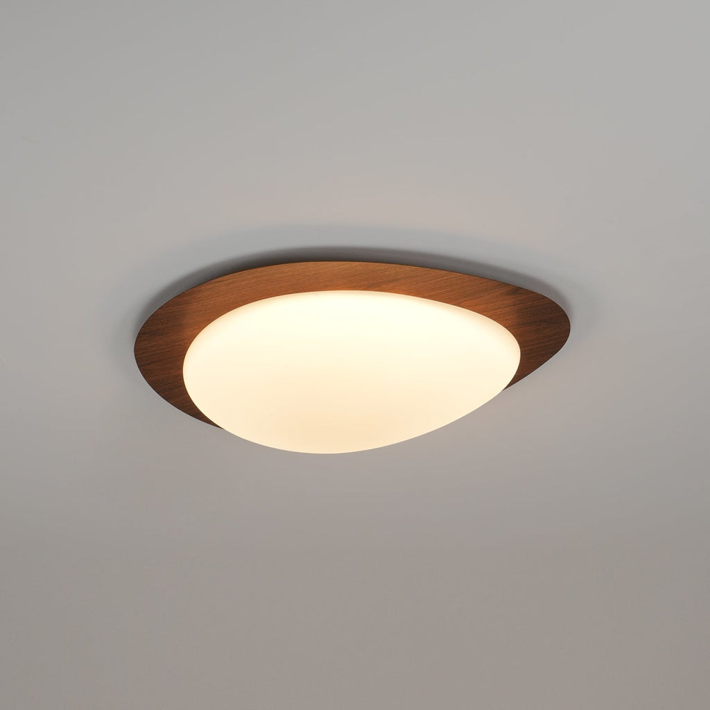 Scandinavian Wood Flush Mount Ceiling Light for Living Room — Halden Lighting
