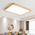 Scandinavian Wood Flush Mount Ceiling Light With Slim Profile — Halden Lighting