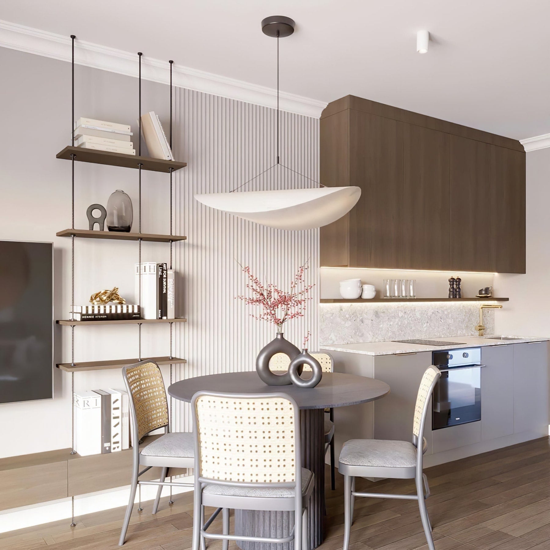 Modern Round Pendant Light With Stepless Dimming — Halden Lighting