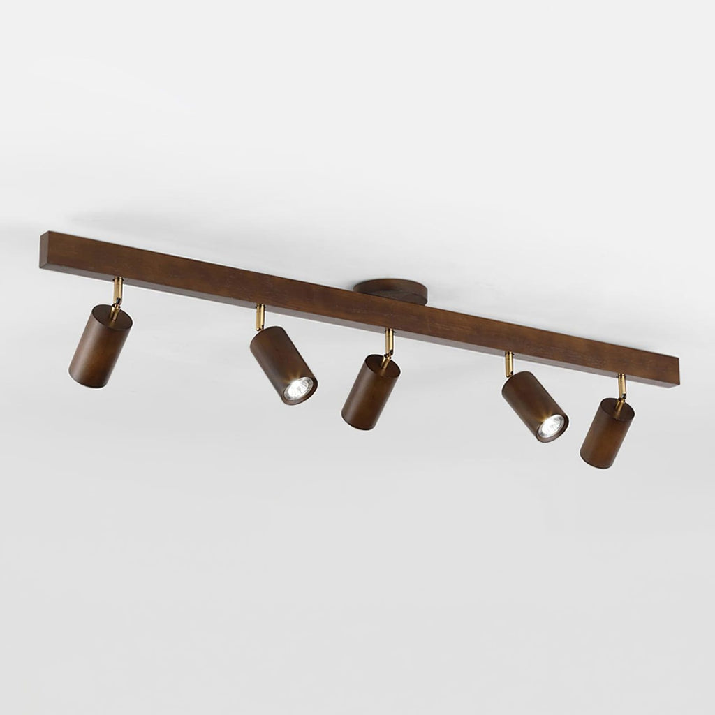 Modern Linear Walnut Wood Ceiling Light for Living Room in 120 × 22 cm (47" × 9") — Halden Lighting