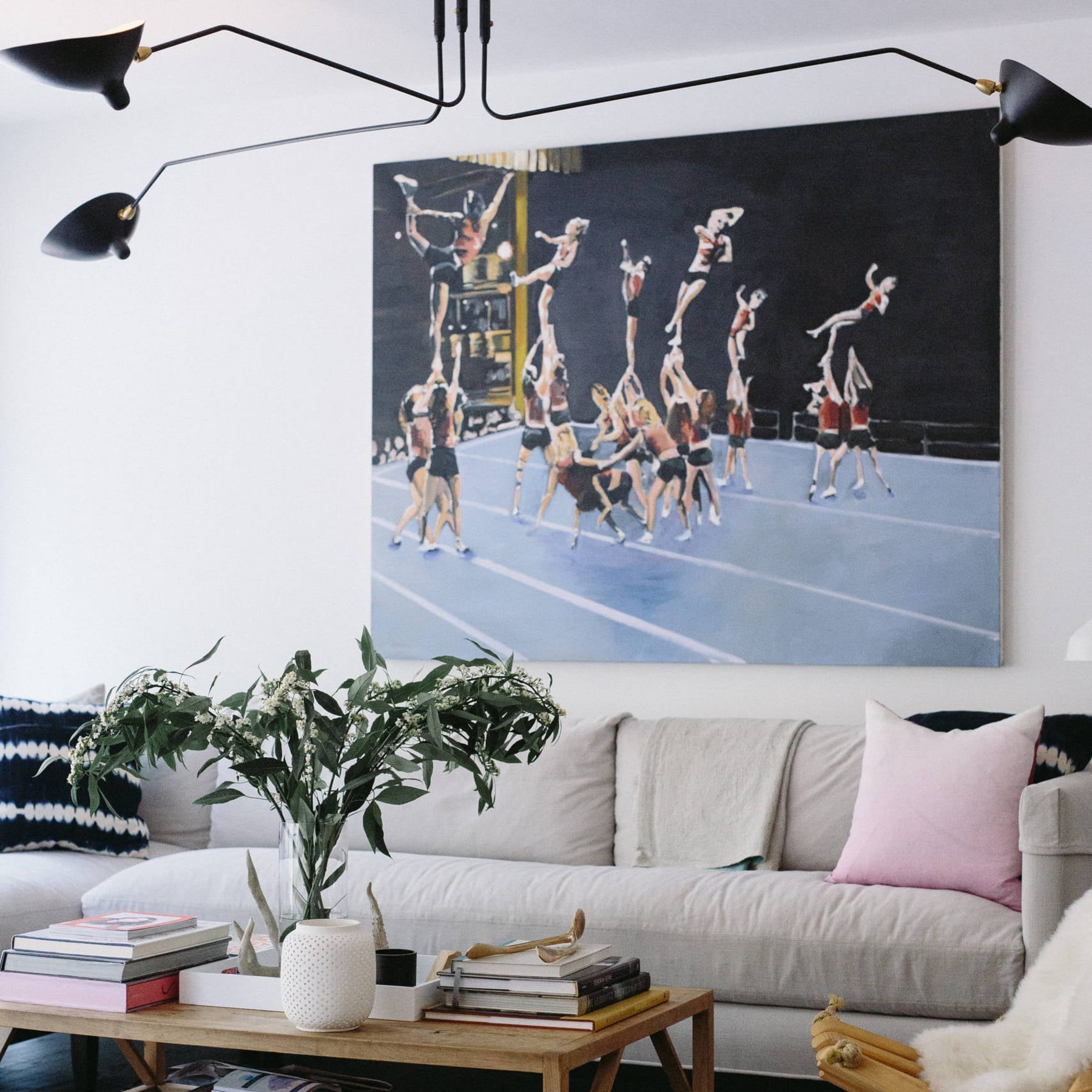 Modern Linear Metal Ceiling Light for Living Room — Halden Lighting