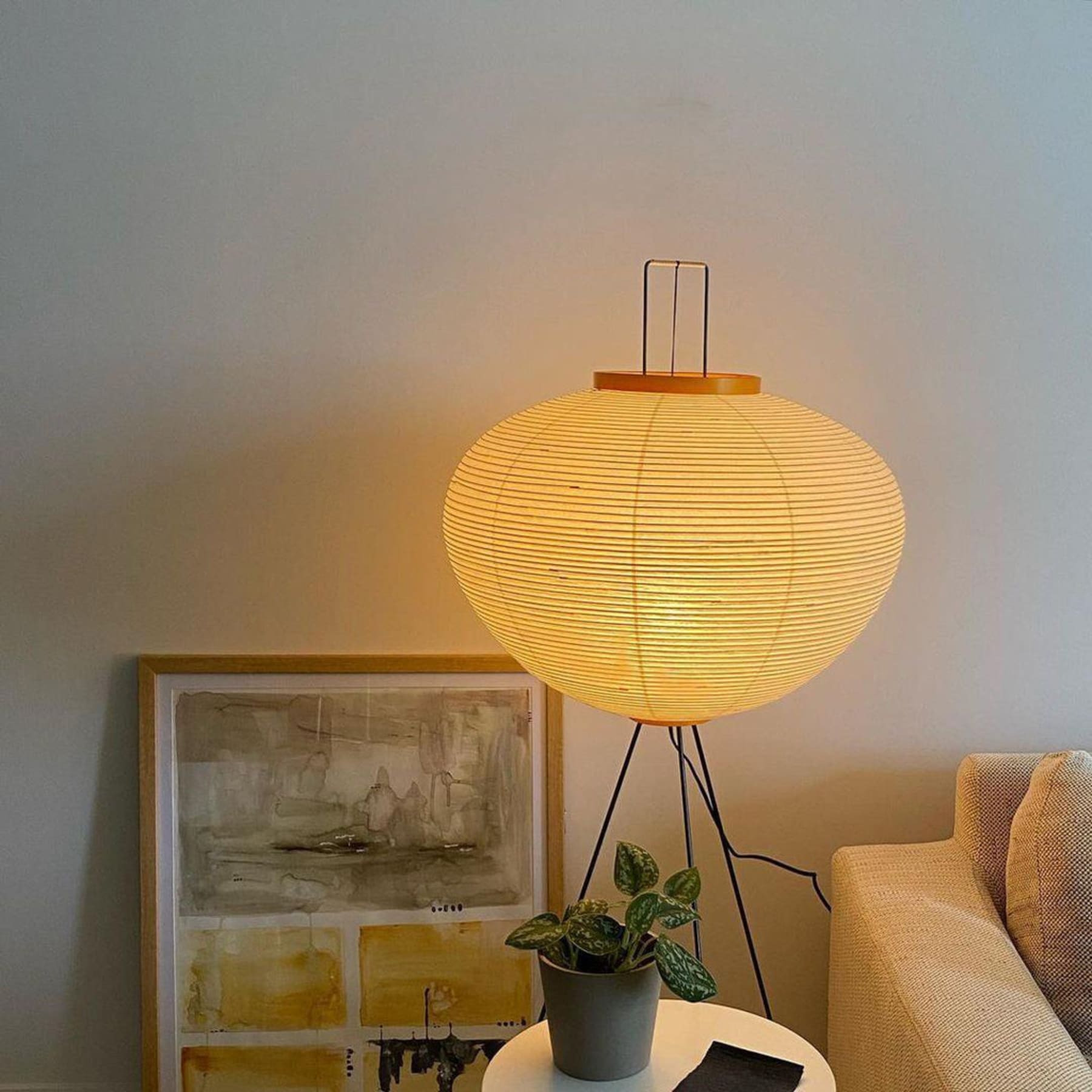 Modern Rice Paper Floor Lamp for Living Room and Bedroom — Halden Lighting