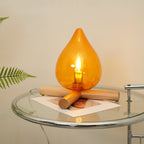Modern Bamboo and Wood Table Lamp With Warm LED Glow — Halden Lighting