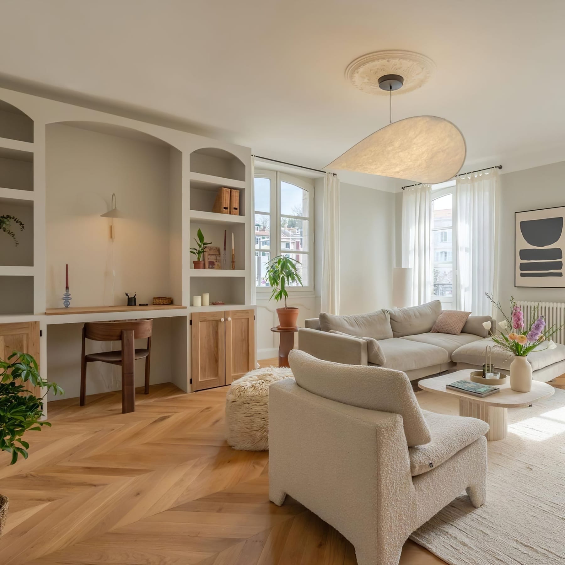 Modern Round Pendant Light With Stepless Dimming — Halden Lighting