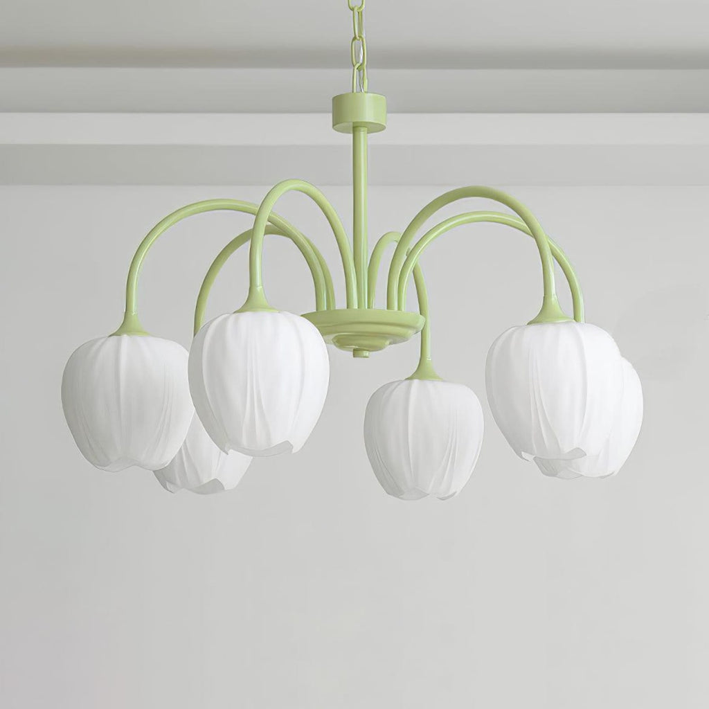 Retro Metal And Glass Chandelier With Included Bulbs For Living Room — Halden Lighting