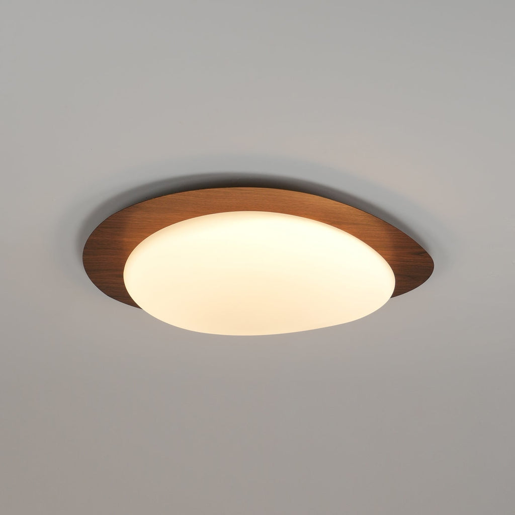 Scandinavian Wood Flush Mount Ceiling Light for Living Room — Halden Lighting