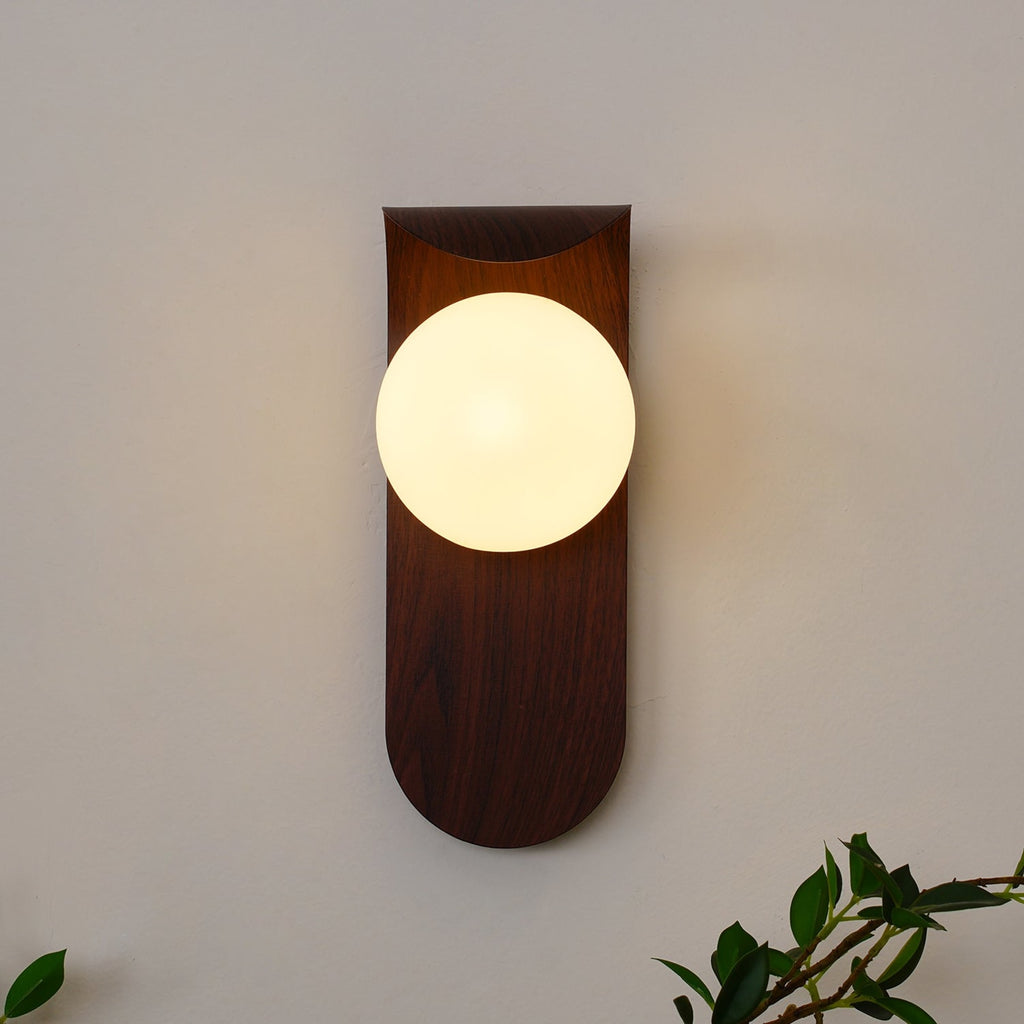 Modern Wood Wall Light With Tri-Colour LED Glow — Halden Lighting