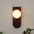Modern Wood Wall Light With Tri-Colour LED Glow — Halden Lighting