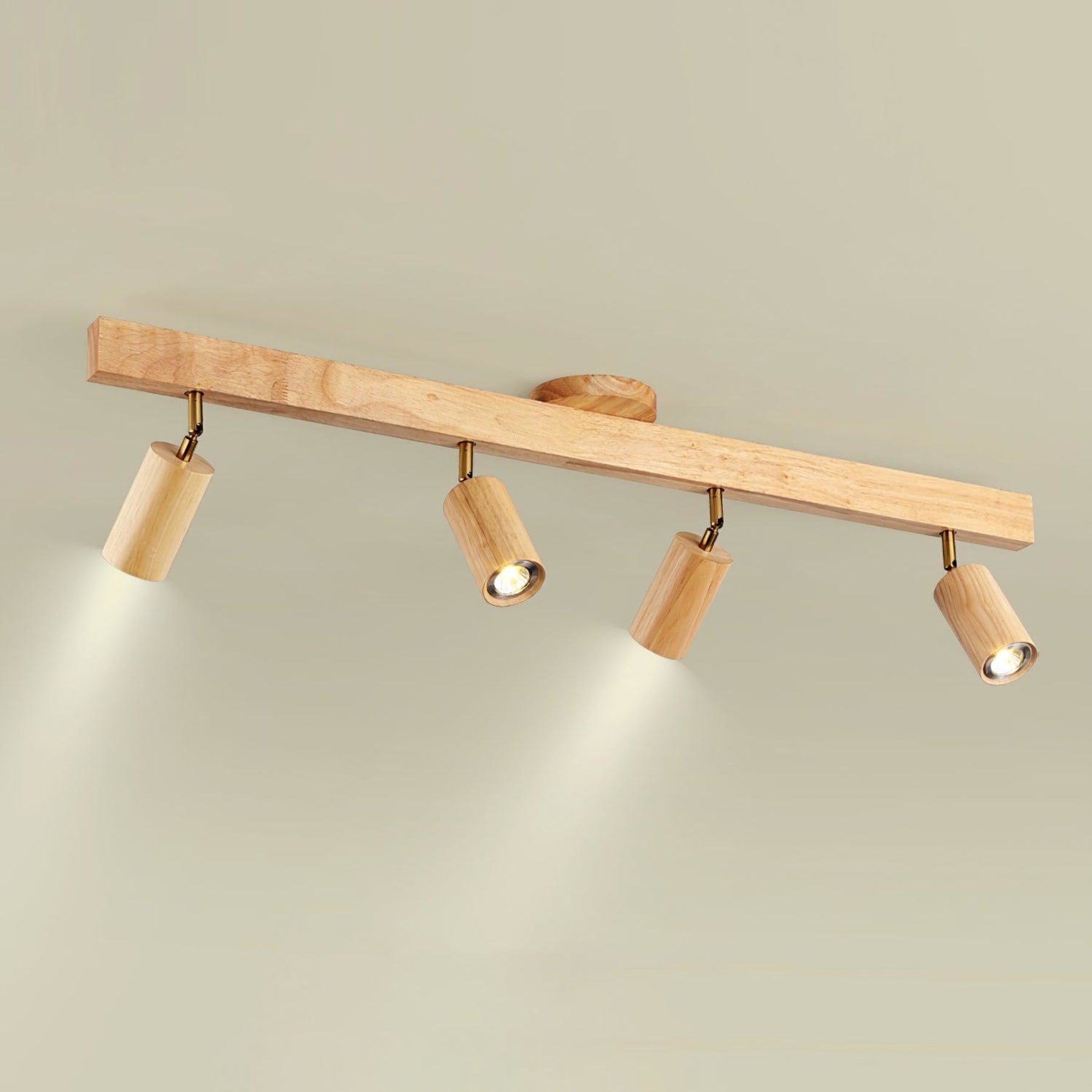 Modern Linear Walnut Wood Ceiling Light for Living Room — Halden Lighting