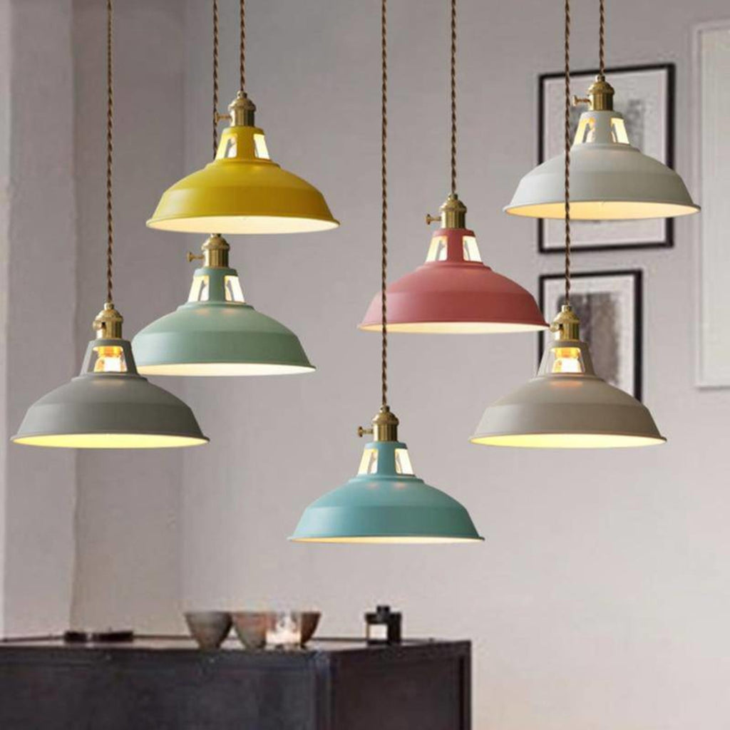 Vintage Metal Pendant Light With Warm LED Glow — Halden Lighting