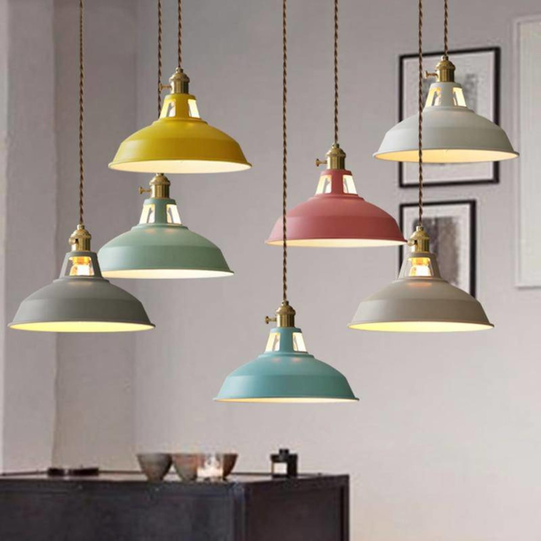 Vintage Metal Pendant Light With Warm LED Glow — Halden Lighting