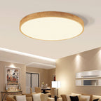 Scandinavian Wood Flush Mount Ceiling Light With Integrated LED — Halden Lighting