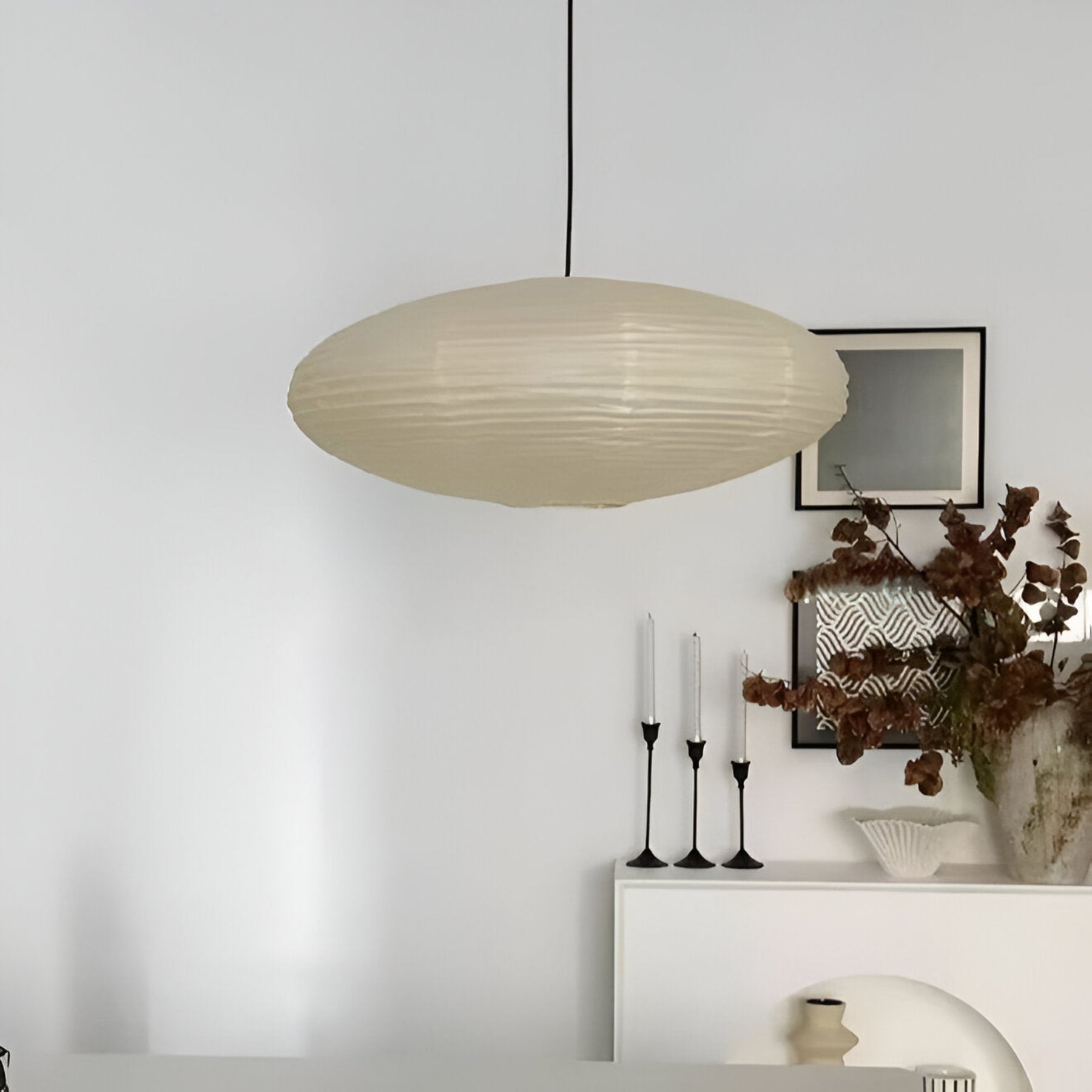 Scandinavian Paper Pendant Light With Warm LED Glow — Halden Lighting