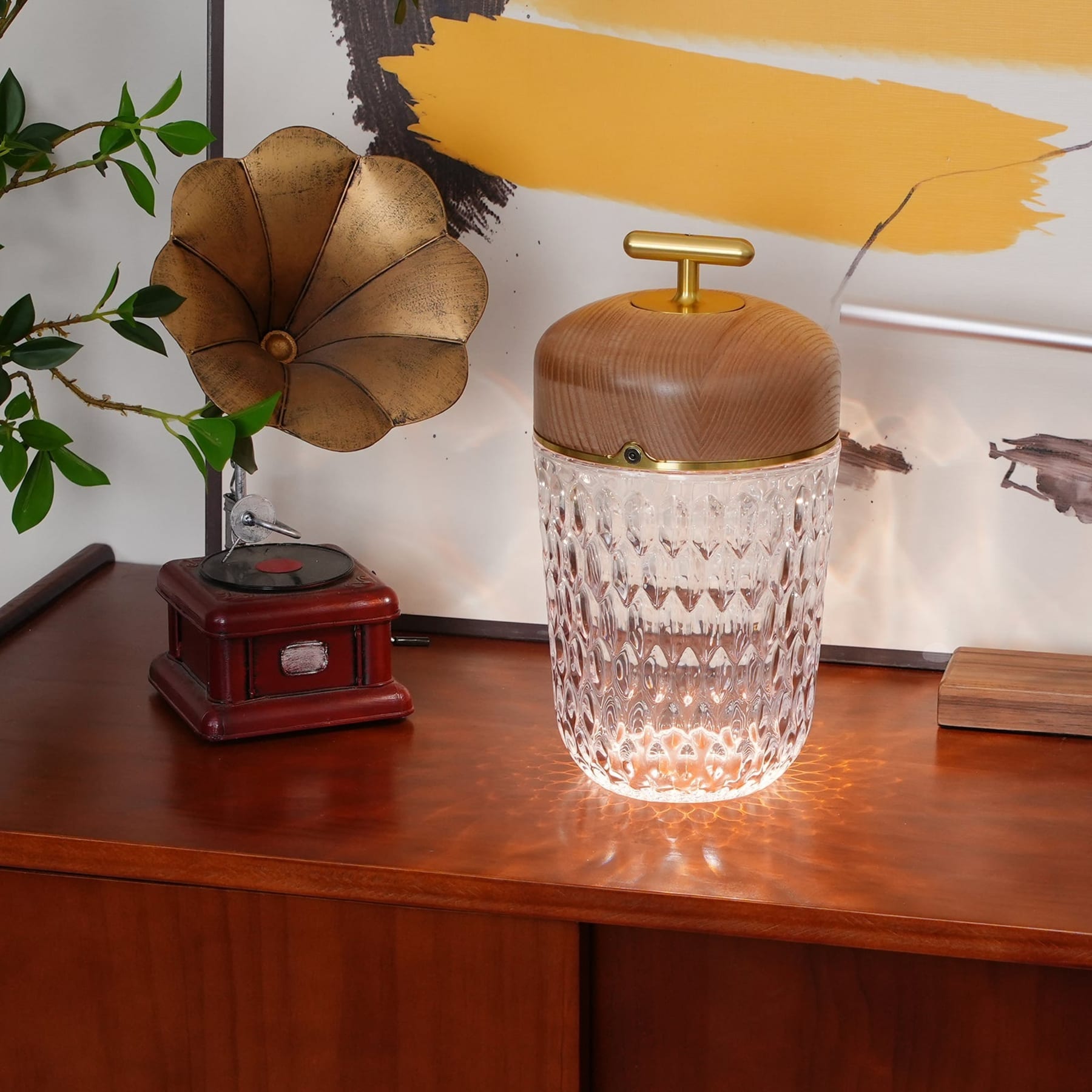 Modern Glass Table Lamp With USB Plug-In Convenience — Halden Lighting