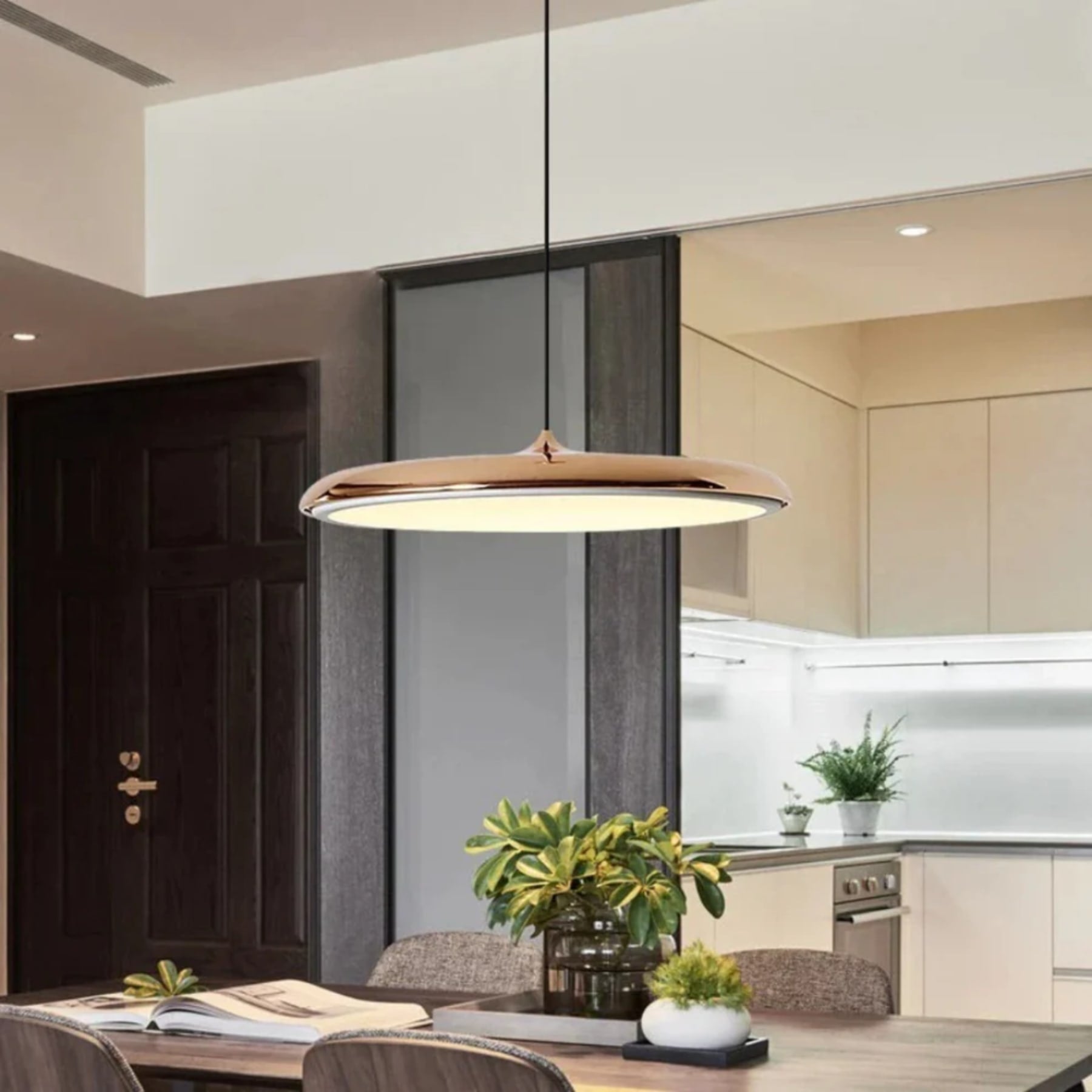 Minimalist Metal and Acrylic Pendant Light With Warm LED Glow — Halden Lighting