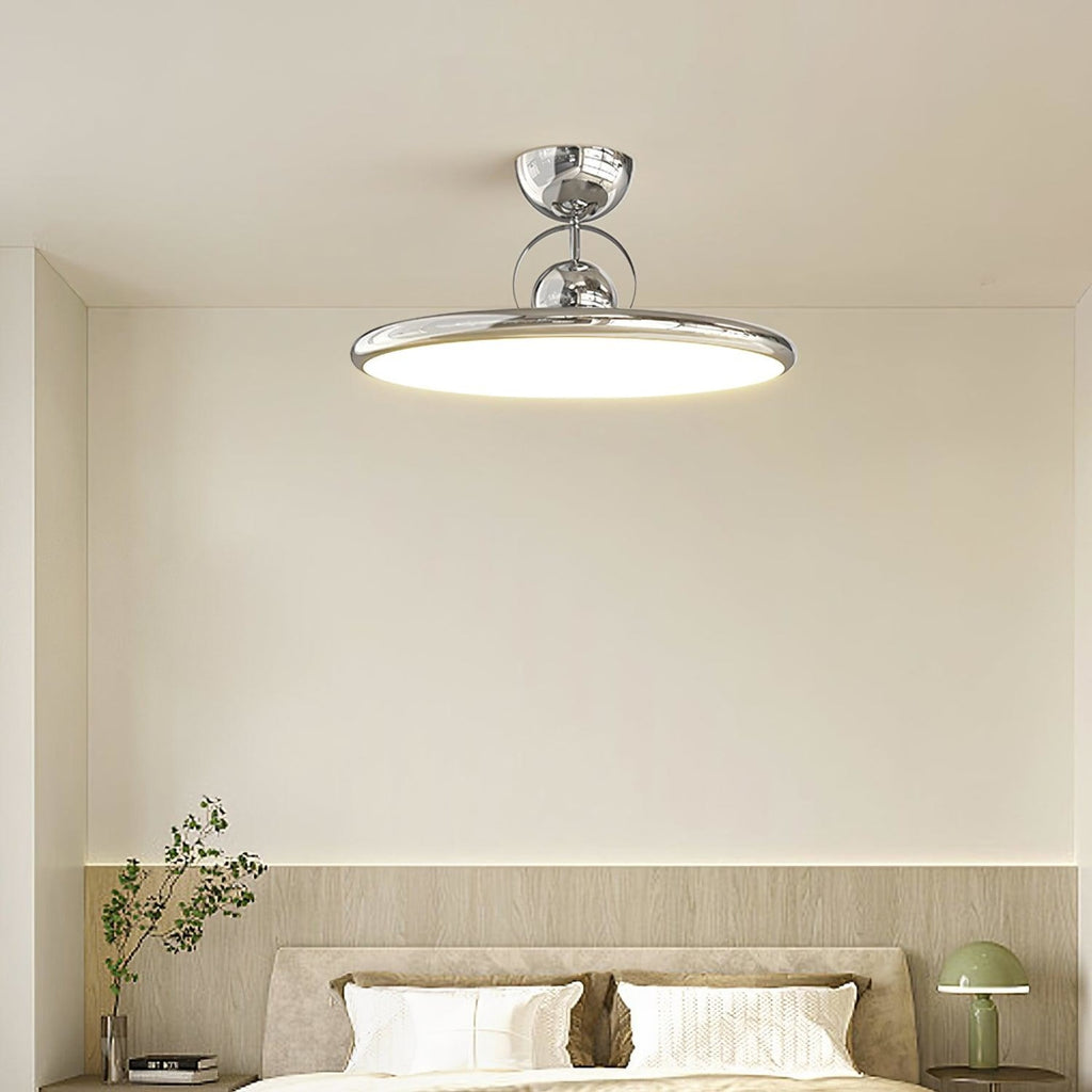 Modern Metal Semi-Flush Ceiling Light With Tri-Colour Dimming — Halden Lighting