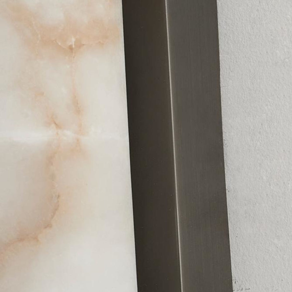 Modern Marble and Copper Wall Light With Warm LED Glow — Halden Lighting