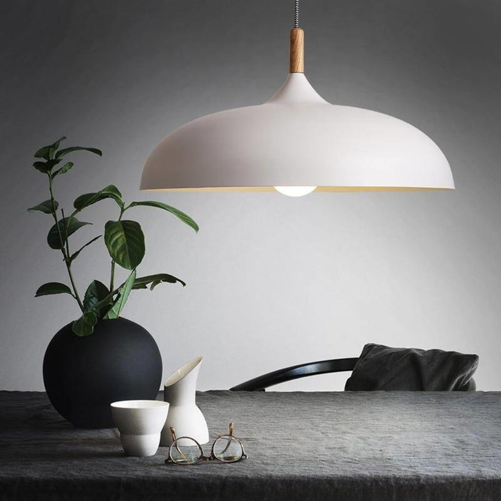 Modern Wrought Iron Pendant Light With Daylight Glow — Halden Lighting
