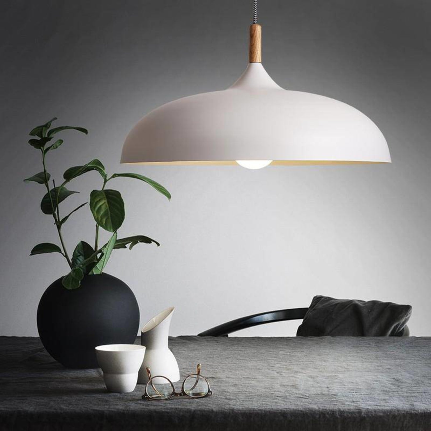 Modern Wrought Iron Pendant Light With Daylight Glow — Halden Lighting