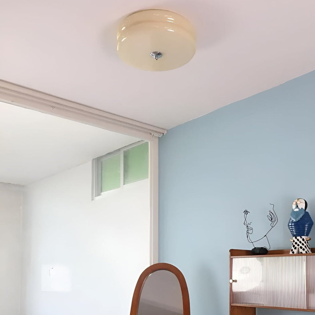 Retro Glass Flush Mount Ceiling Light For Living Room — Halden Lighting