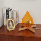 Modern Bamboo and Wood Table Lamp With Warm LED Glow — Halden Lighting