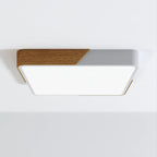 Modern Wood Flush Mount Ceiling Light With Stepless Dimming — Halden Lighting