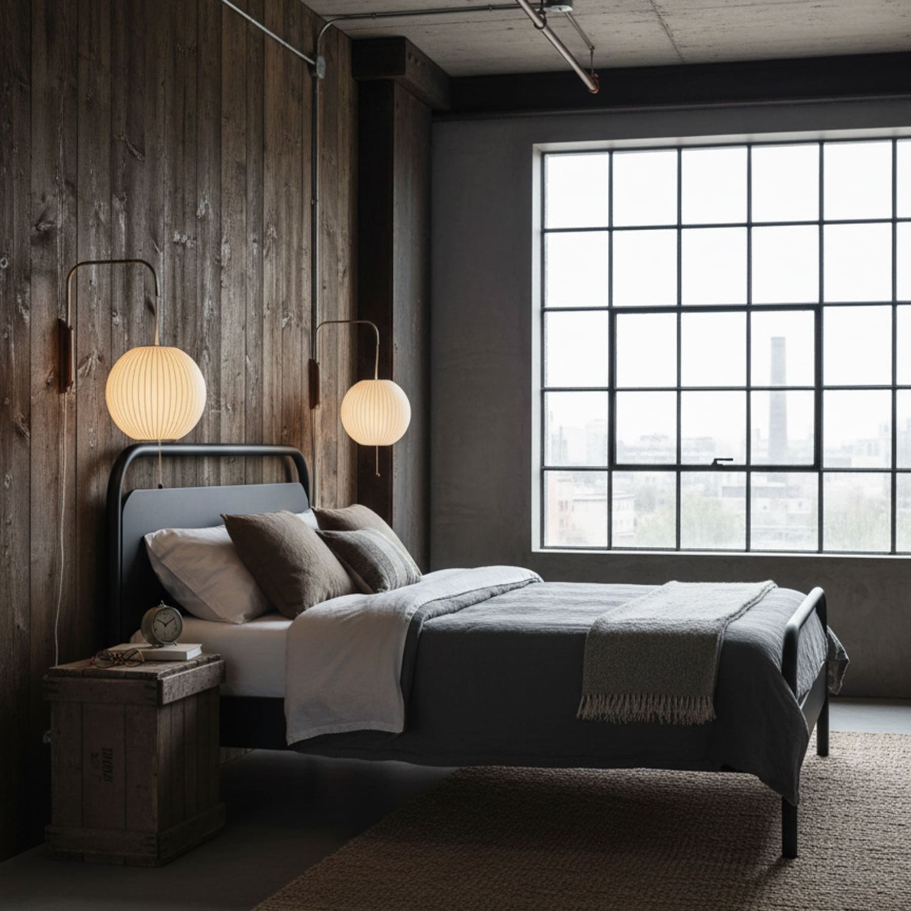 Retro Silk and Walnut Wall Light With Warm LED Glow — Halden Lighting