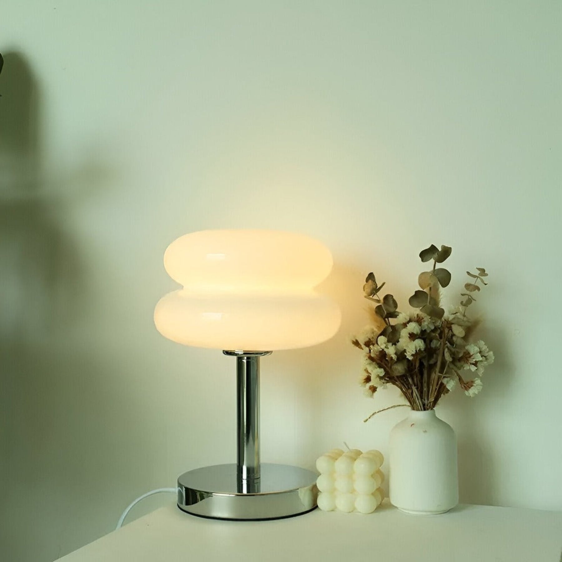 Retro Glass Table Lamp With USB Plug-In Power for Living Room — Halden Lighting