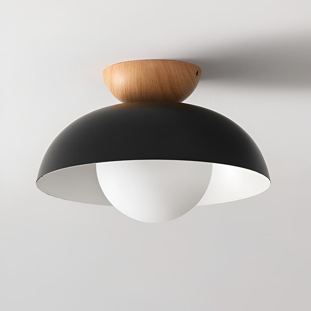 Modern Wood Semi-Flush Ceiling Light for Living Room — Halden Lighting