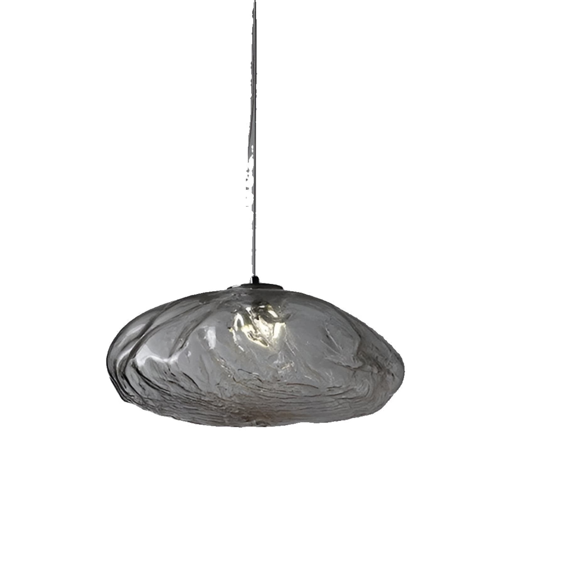 Modern Glass Pendant Light With Warm LED Glow in Grey — Halden Lighting