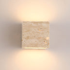 Modern Travertine Stone Wall Light With Warm LED Glow — Halden Lighting