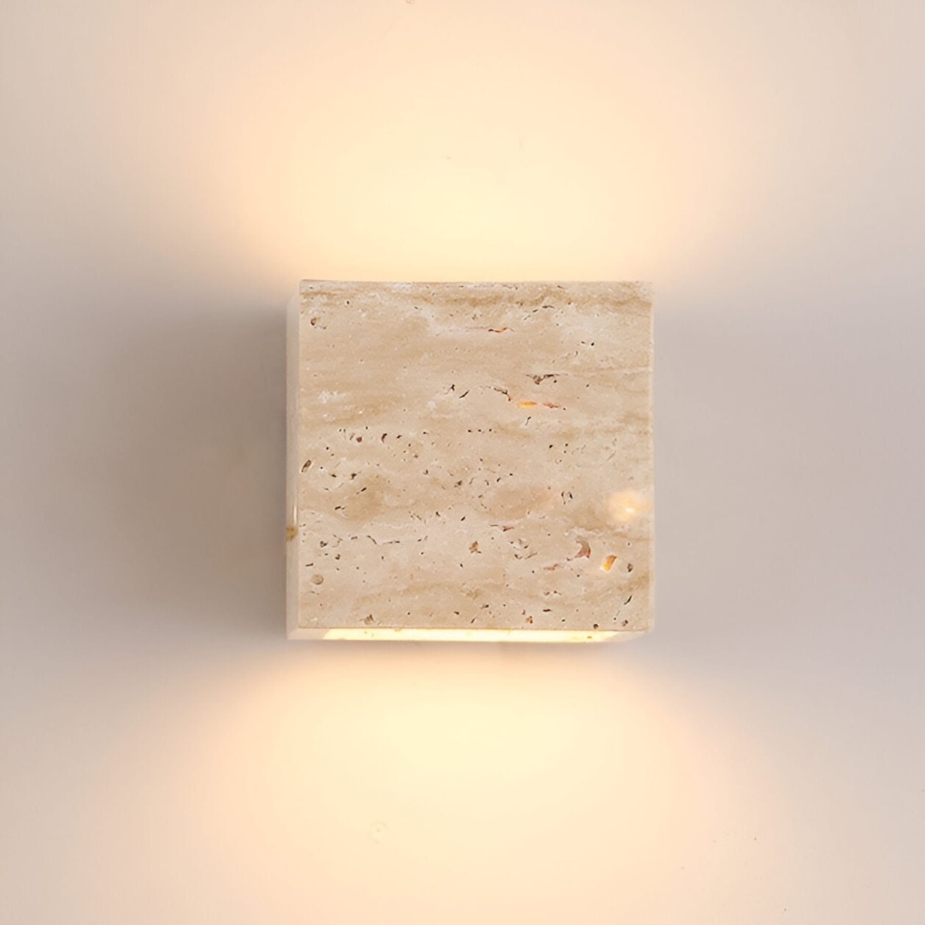 Modern Travertine Stone Wall Light With Warm LED Glow — Halden Lighting