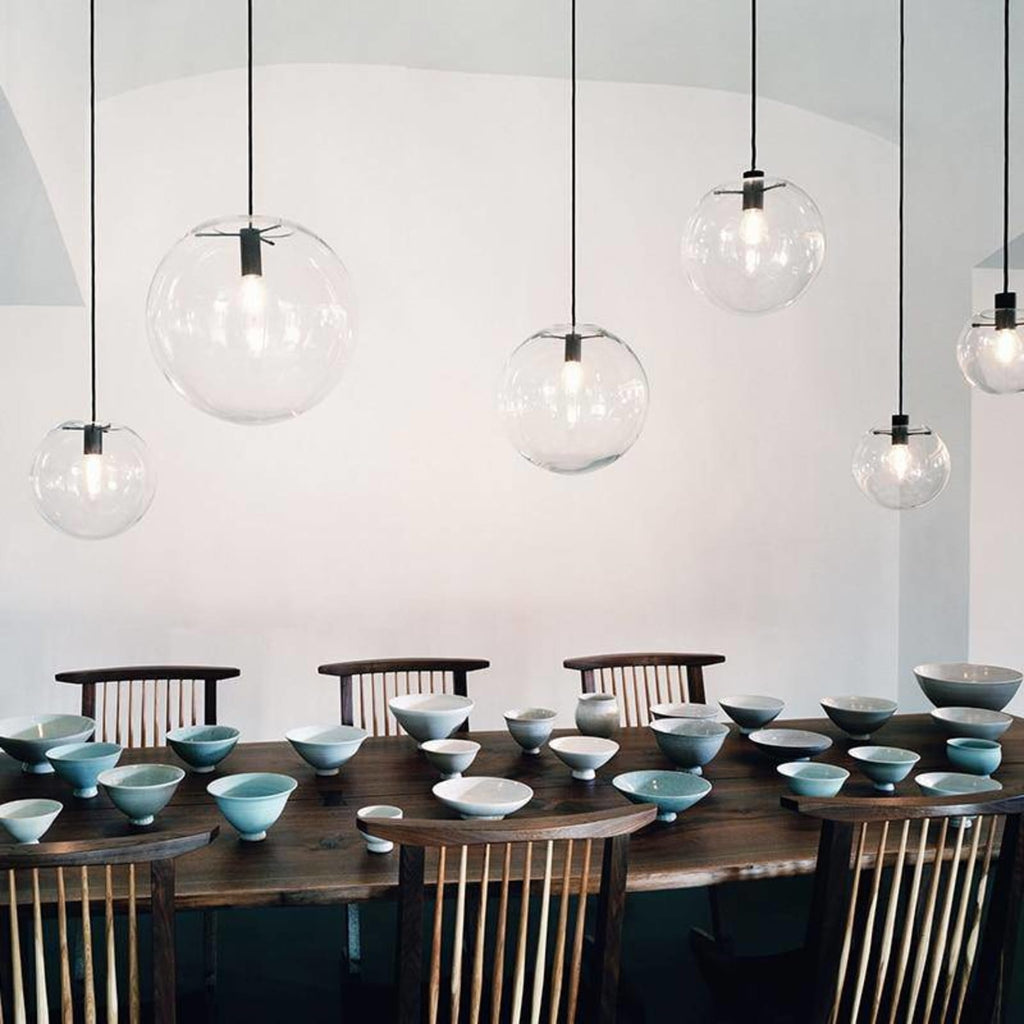 Modern Glass Pendant Light With Warm LED Glow for Dining Room — Halden Lighting