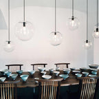 Modern Glass Pendant Light With Warm LED Glow for Dining Room — Halden Lighting