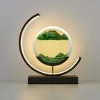 Modern Metal Table Lamp With Tri-Colour LED Glow in Green — Halden Lighting