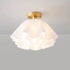 Modern Copper and Acrylic Semi-Flush Ceiling Light With Dimmable Glow — Halden Lighting