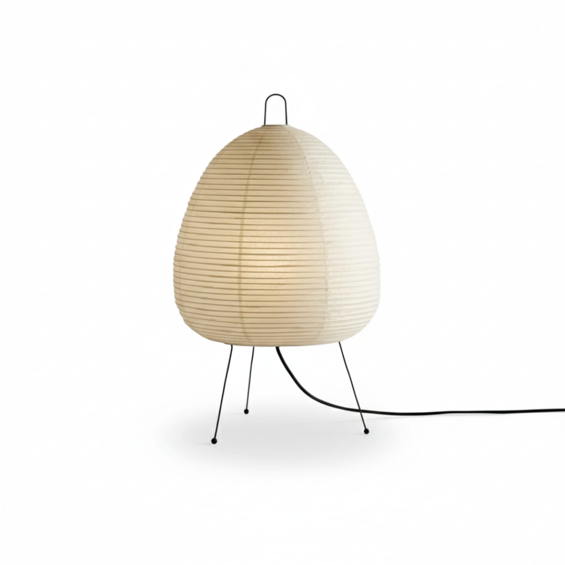 Modern Rice Paper Floor Lamp for Living Room and Bedroom in White — Halden Lighting