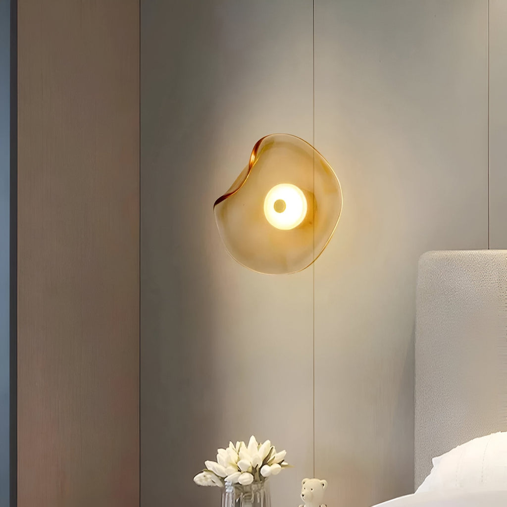 Modern Glass Wall Light With Warm LED Glow — Halden Lighting