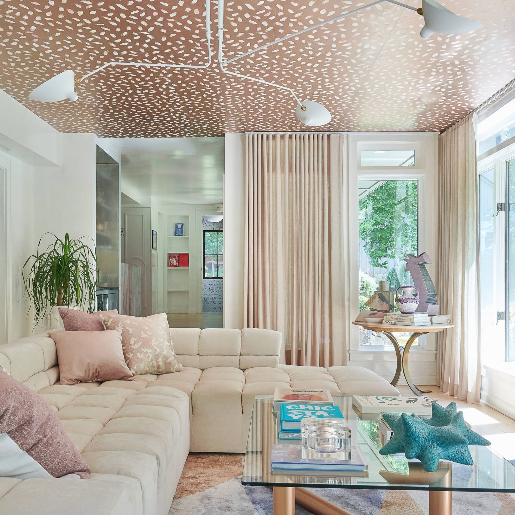 Modern Linear Metal Ceiling Light for Living Room — Halden Lighting