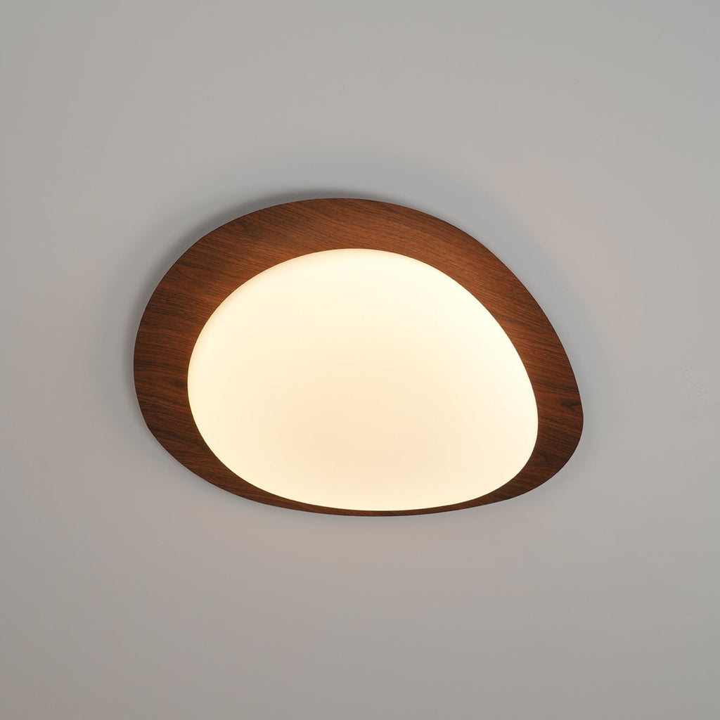 Scandinavian Wood Flush Mount Ceiling Light for Living Room — Halden Lighting